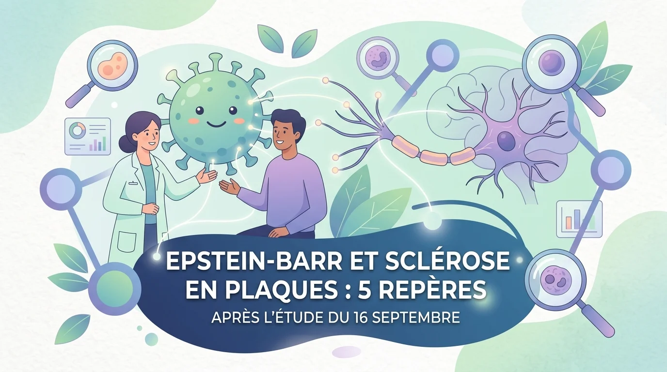 Tube de prélèvement et compte rendu illustrant la sérologie du virus Epstein-Barr et sclérose en plaques