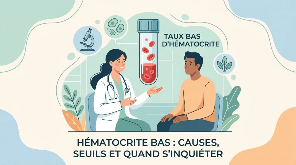 Tube de sang centrifugé montrant un hématocrite bas sur une numération formule sanguine