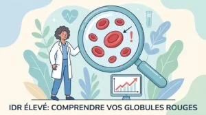 Compte rendu de numération formule sanguine affichant un IDR élevé à côté du VGM