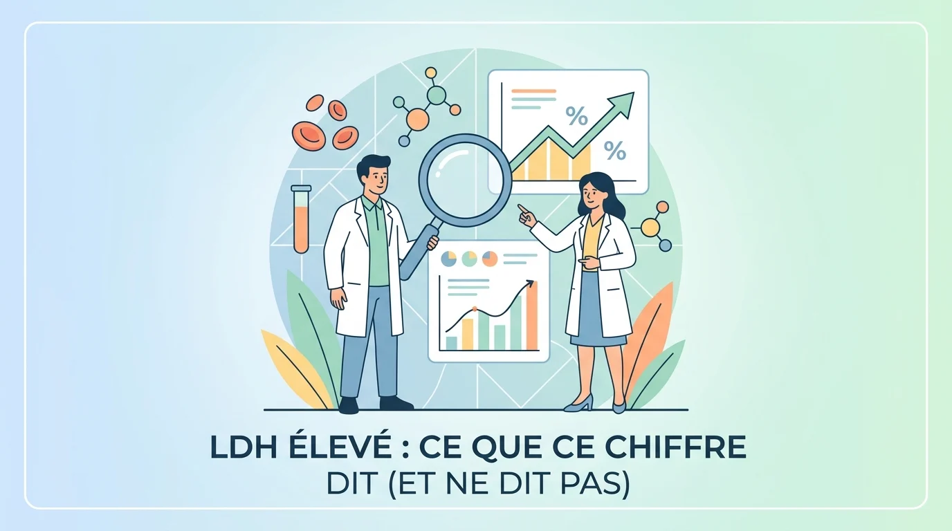 Compte rendu de prise de sang montrant un taux de LDH élevé