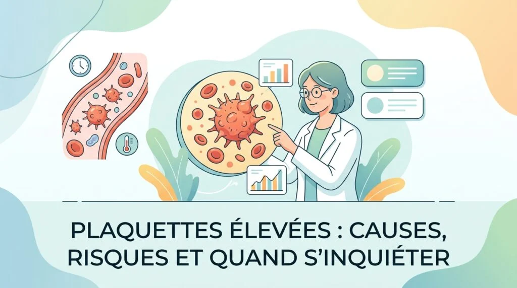 Numération formule sanguine affichant des plaquettes élevées au-dessus du seuil de 450 G/L