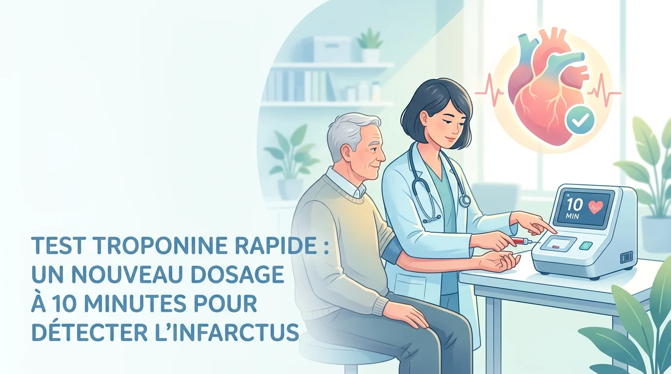 Infirmier des urgences consultant un résultat de test troponine rapide sur tablette