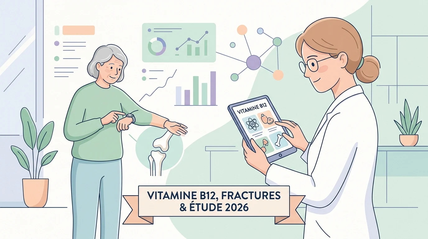Prélèvement sanguin et radiographie osseuse illustrant la carence en vitamine B12 et fractures chez les plus de 50 ans