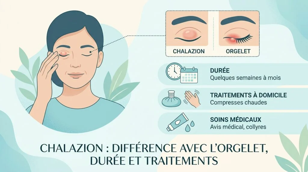 Chalazion : différence avec l&rsquo;orgelet, durée et traitements