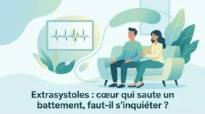 Extrasystoles : sensation de cœur qui saute un battement et tracé d'électrocardiogramme