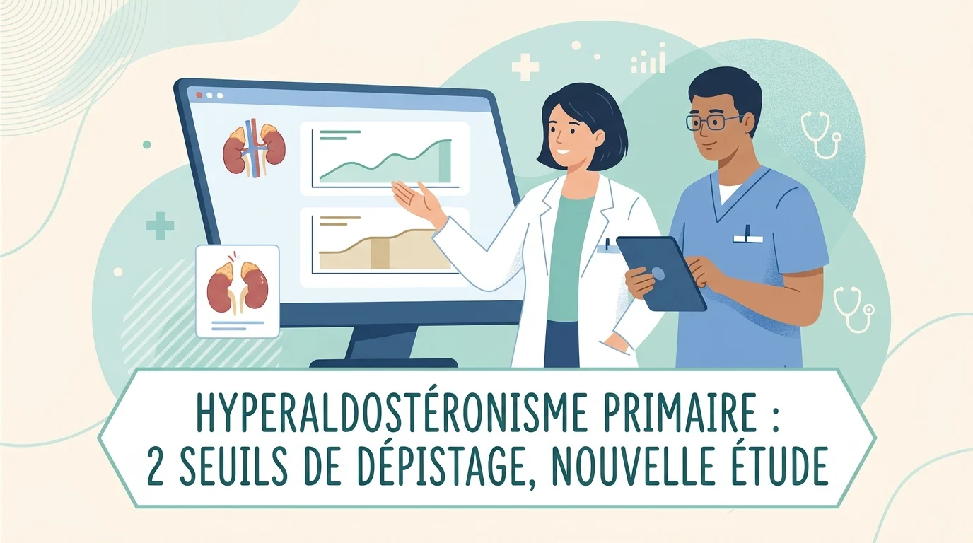 Tubes de prise de sang et courbe tensionnelle illustrant le dépistage de l'hyperaldostéronisme primaire