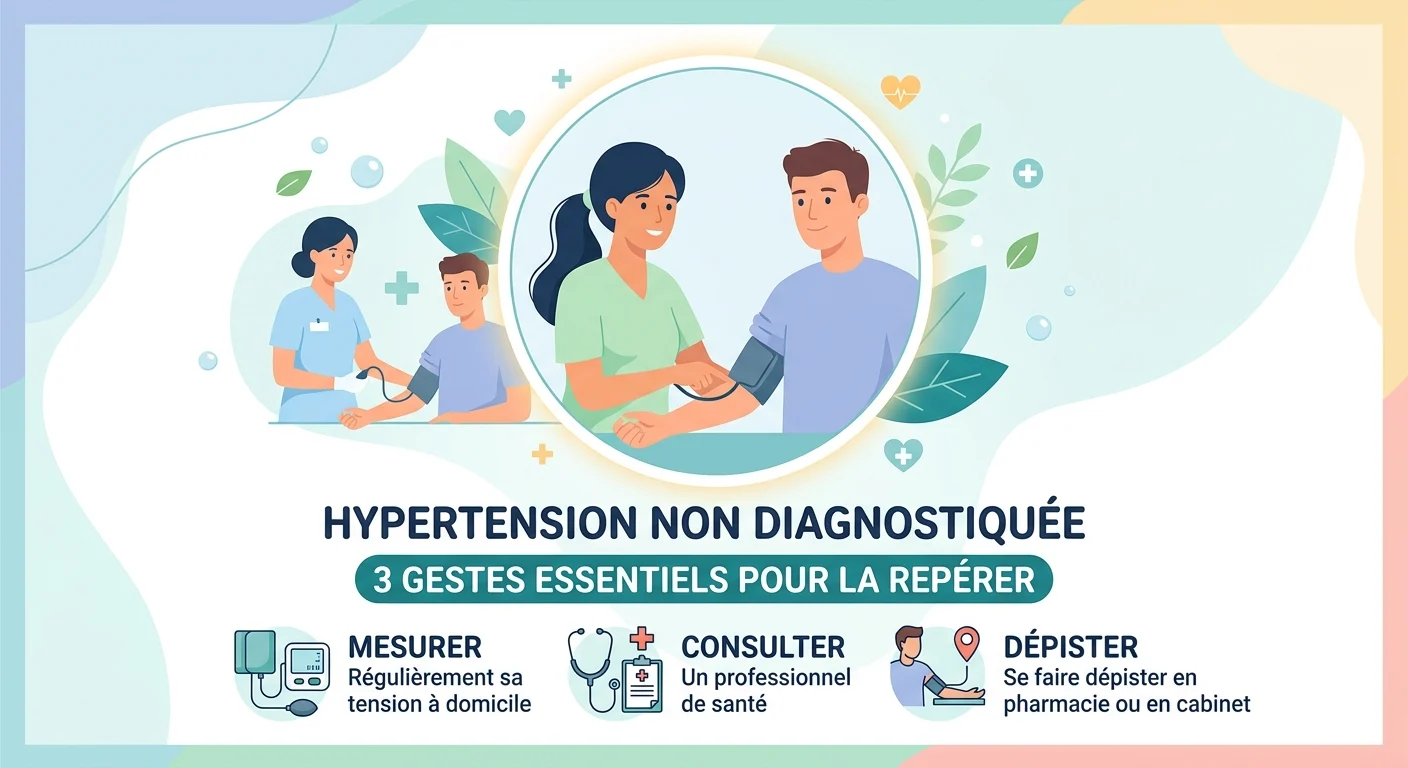 Personne mesurant sa tension à domicile avec un tensiomètre pour repérer une hypertension non diagnostiquée