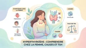 Hyperthyroïdie chez la femme : symptômes, causes et lecture de la TSH