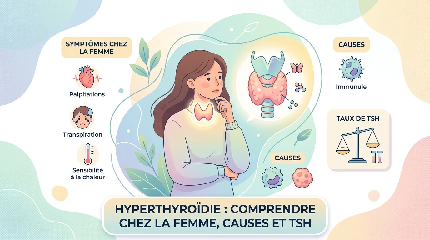 Hyperthyroïdie chez la femme : symptômes, causes et lecture de la TSH