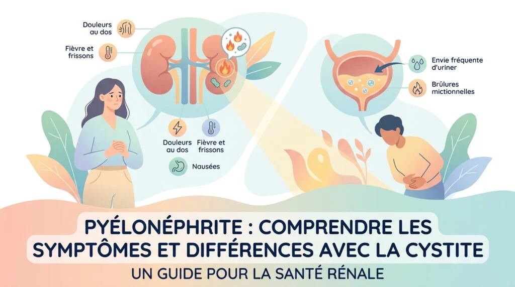 Pyélonéphrite : symptômes et différence avec la cystite
