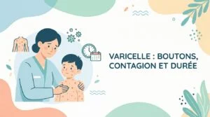 Enfant atteint de varicelle avec des boutons sur le ventre examiné par un médecin